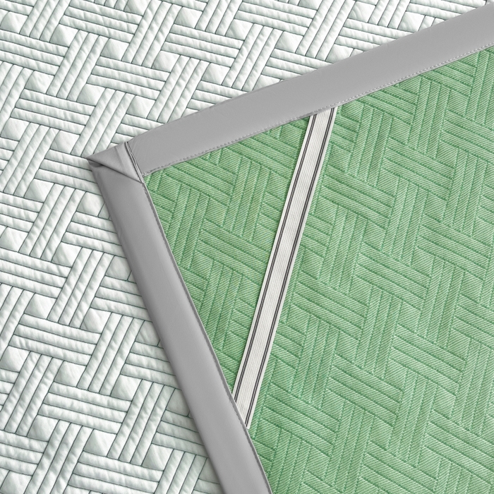 91家纺网 家纺一手货源 找家纺 欧邦 2025新款加厚PE中分子凉感豆豆软席-极简系列 床席款-极简-绿