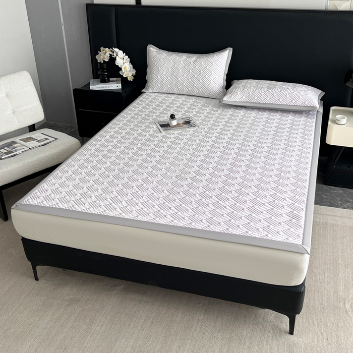 91家纺网 家纺一手货源 找家纺 欧邦 2025新款加厚PE中分子凉感豆豆软席-极简系列 床席款-极简-紫