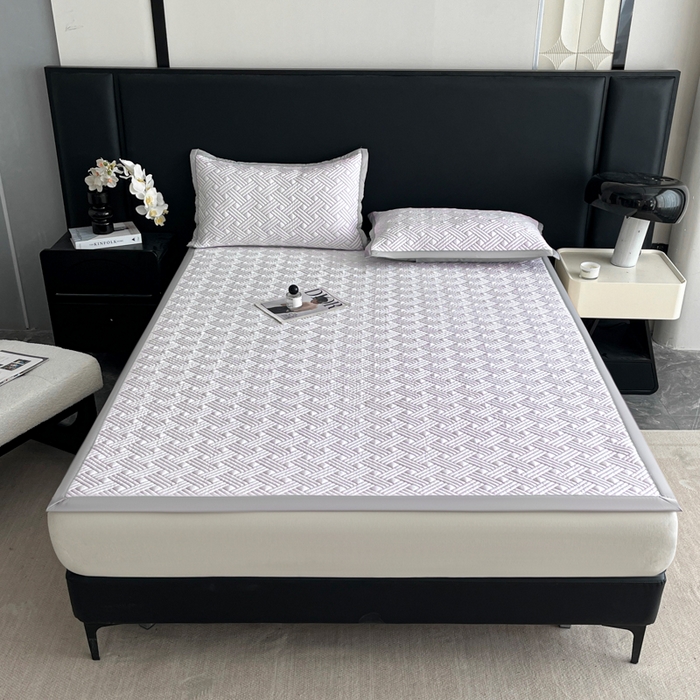 91家纺网 家纺一手货源 找家纺 欧邦 2025新款加厚PE中分子凉感豆豆软席-极简系列 床席款-极简-紫