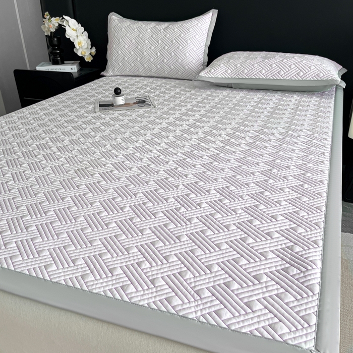 91家纺网 家纺一手货源 找家纺 欧邦 2025新款加厚PE中分子凉感豆豆软席-极简系列 床席款-极简-紫