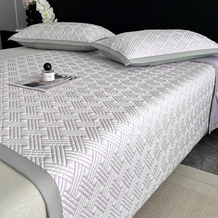 91家纺网 家纺一手货源 找家纺 欧邦 2025新款加厚PE中分子凉感豆豆软席-极简系列 床席款-极简-紫