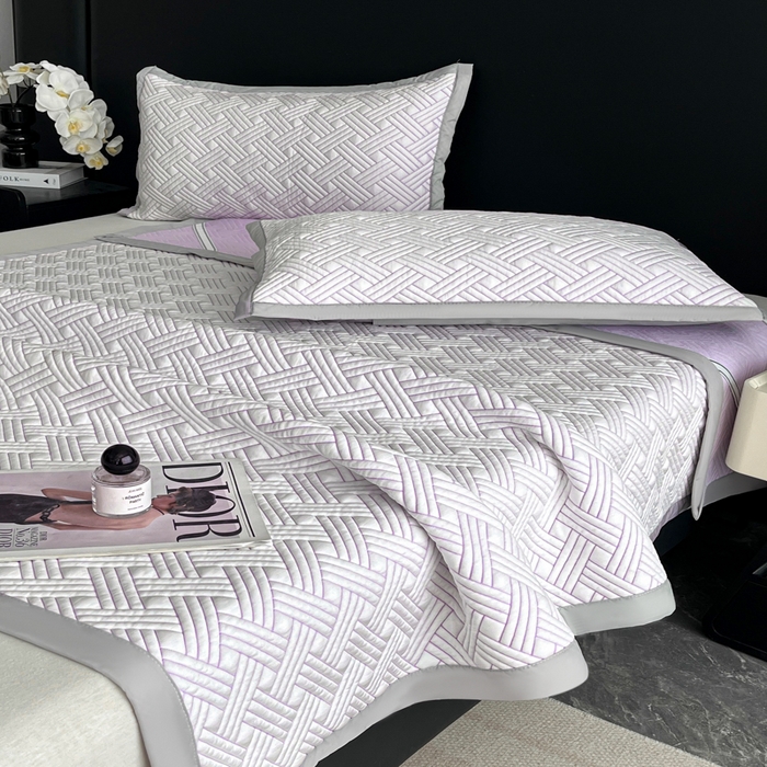 91家纺网 家纺一手货源 找家纺 欧邦 2025新款加厚PE中分子凉感豆豆软席-极简系列 床席款-极简-紫