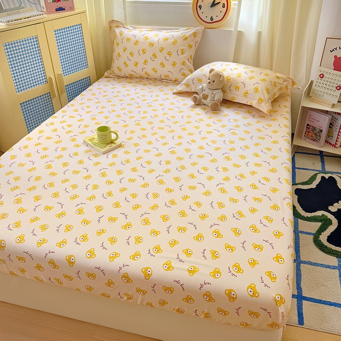 91家纺网 家纺一手货源 找家纺 （总）十一家居 2025新款小清新印花款高克重加厚升级款云朵棉水洗棉床笠