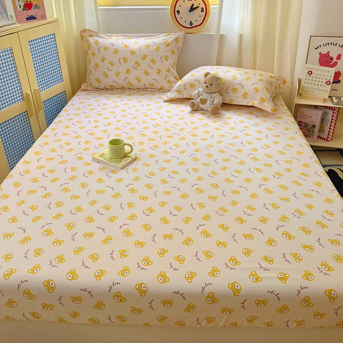 91家纺网 家纺一手货源 找家纺 （总）十一家居 2025新款小清新印花款高克重加厚升级款云朵棉水洗棉床笠