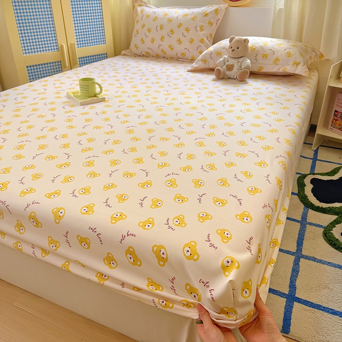 91家纺网 家纺一手货源 找家纺 （总）十一家居 2025新款小清新印花款高克重加厚升级款云朵棉水洗棉床笠