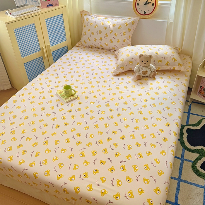 91家纺网 家纺一手货源 找家纺 （总）十一家居 2025新款小清新印花款高克重加厚升级款云朵棉水洗棉床笠