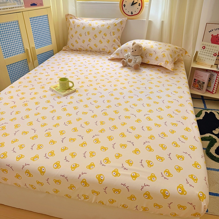 91家纺网 家纺一手货源 找家纺 （总）十一家居 2025新款小清新印花款高克重加厚升级款云朵棉水洗棉床笠