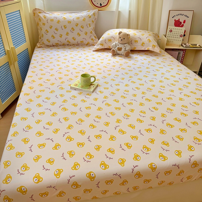 91家纺网 家纺一手货源 找家纺 （总）十一家居 2025新款小清新印花款高克重加厚升级款云朵棉水洗棉床笠