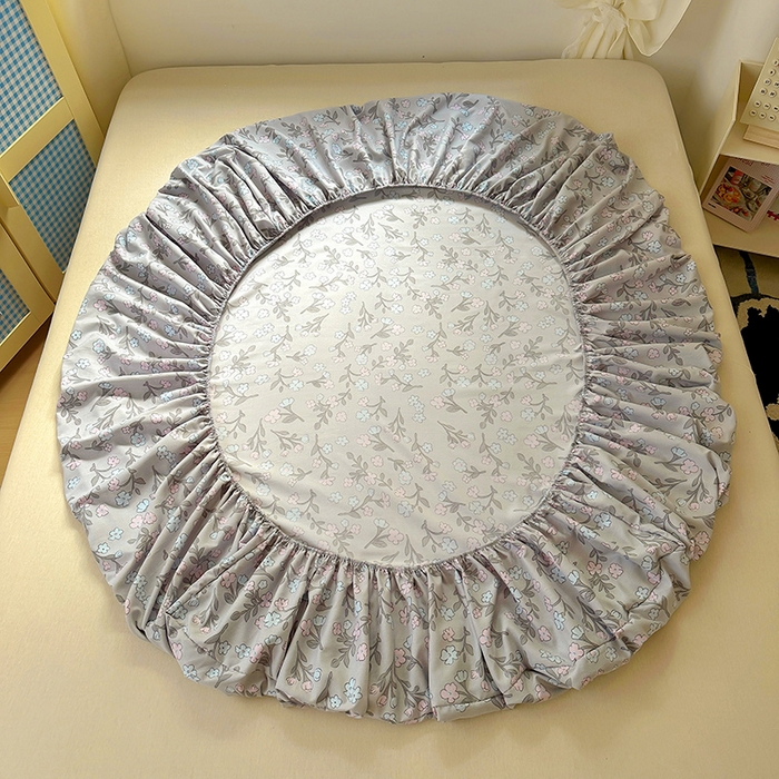 91家纺网 家纺一手货源 找家纺 十一家居 2025新款小清新印花款高克重加厚升级款云朵棉水洗棉床笠 漫漫花语