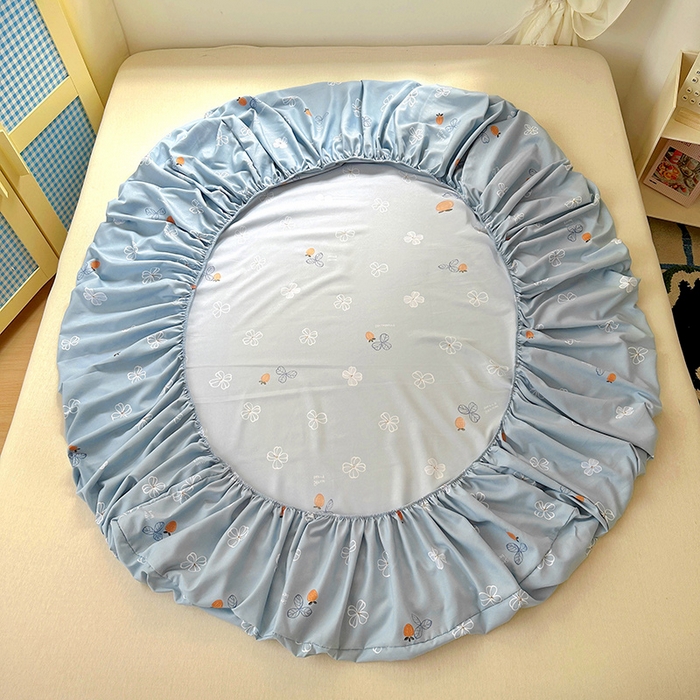 91家纺网 家纺一手货源 找家纺 十一家居 2025新款小清新印花款高克重加厚升级款云朵棉水洗棉床笠 幸运四叶草