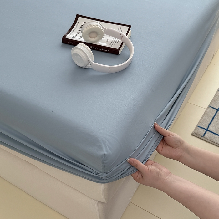 91家纺网 家纺一手货源 找家纺 （总）十一家居 2025新款ins纯色系列亲肤水洗棉床笠