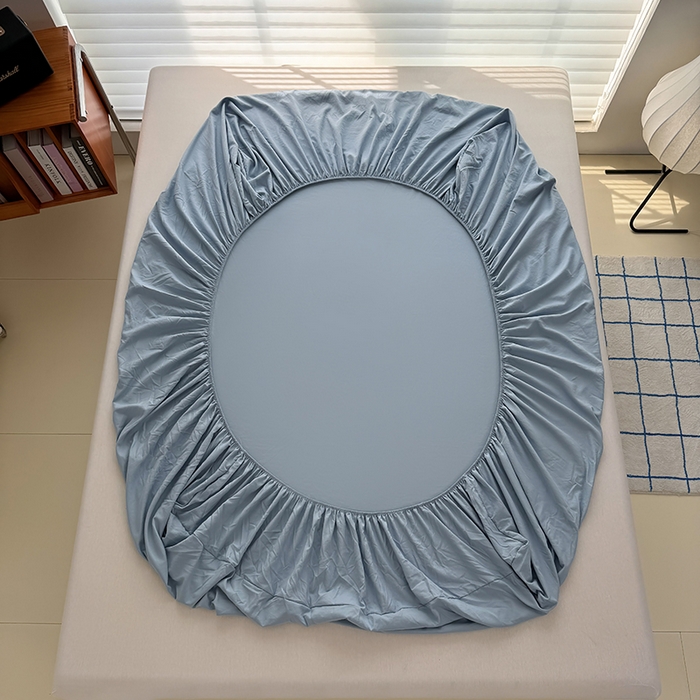 91家纺网 家纺一手货源 找家纺 （总）十一家居 2025新款ins纯色系列亲肤水洗棉床笠