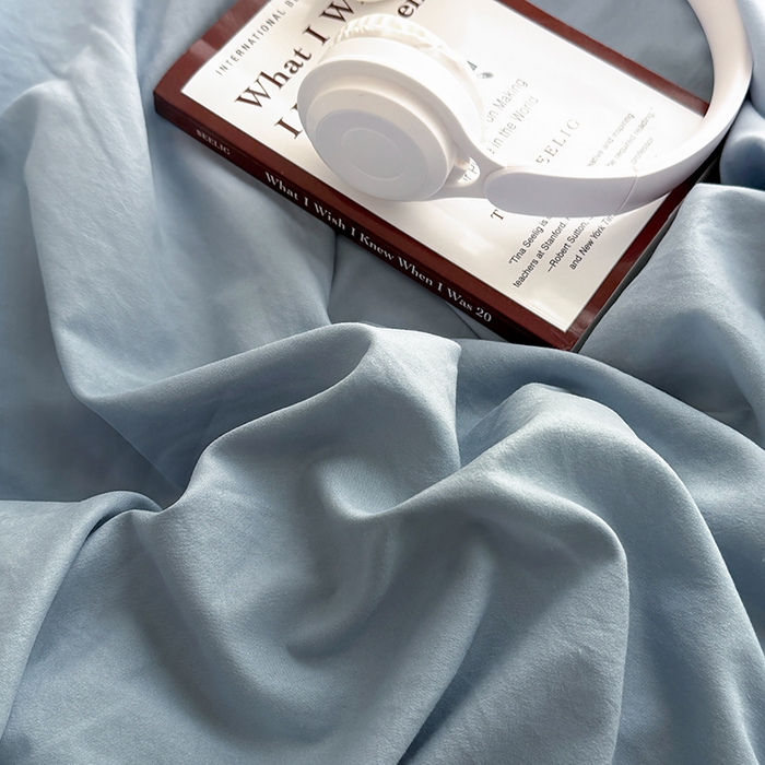 91家纺网 家纺一手货源 找家纺 （总）十一家居 2025新款ins纯色系列亲肤水洗棉床笠