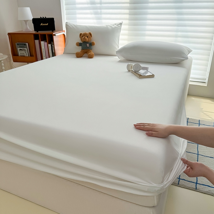 91家纺网 家纺一手货源 找家纺 （总）十一家居 2025新款ins纯色系列亲肤水洗棉床笠