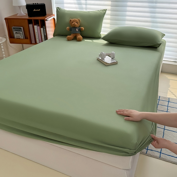 91家纺网 家纺一手货源 找家纺 （总）十一家居 2025新款ins纯色系列亲肤水洗棉床笠