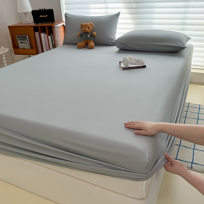 91家纺网 家纺一手货源 找家纺 （总）十一家居 2025新款ins纯色系列亲肤水洗棉床笠