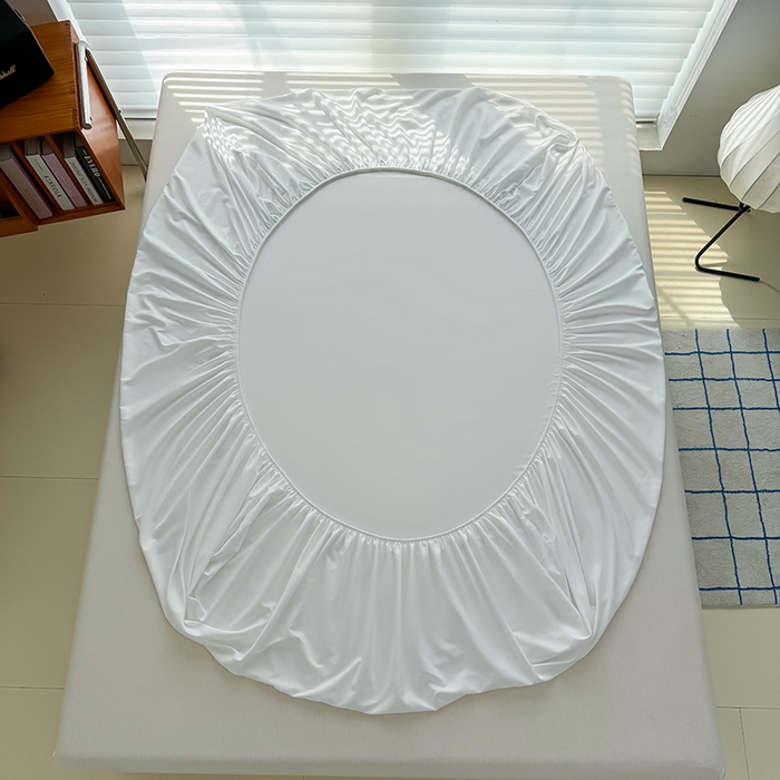 91家纺网 家纺一手货源 找家纺 十一家居 2025新款ins纯色系列亲肤水洗棉床笠 本白