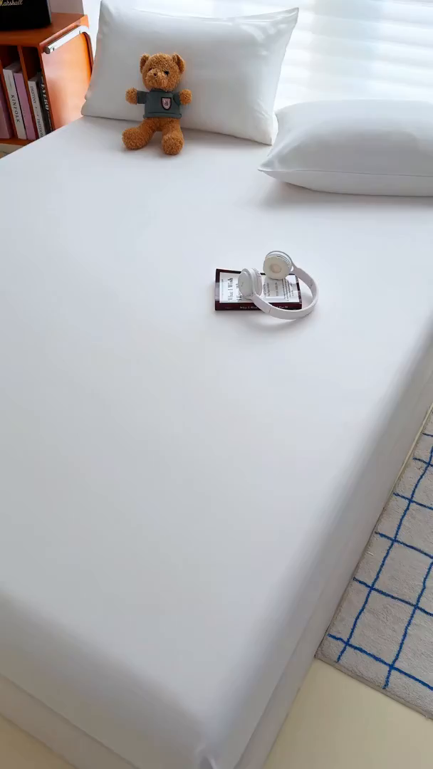 91家纺网 家纺一手货源 找家纺 十一家居 2025新款ins纯色系列亲肤水洗棉床笠 本白