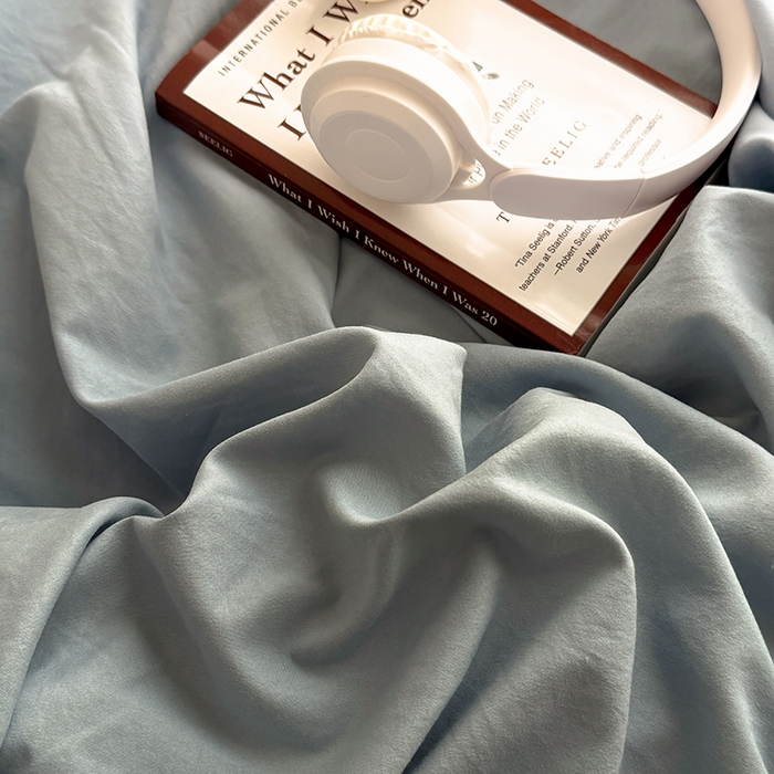 91家纺网 家纺一手货源 找家纺 十一家居 2025新款ins纯色系列亲肤水洗棉床笠 暖灰