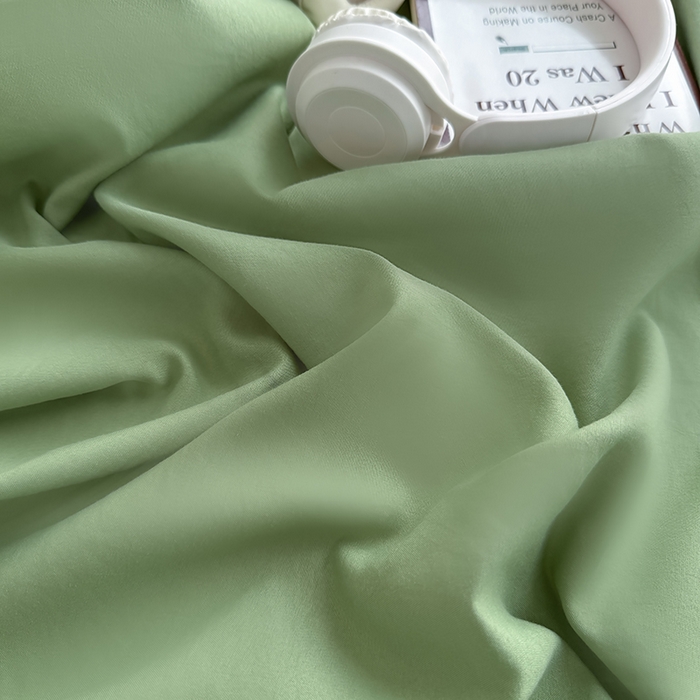 91家纺网 家纺一手货源 找家纺 十一家居 2025新款ins纯色系列亲肤水洗棉床笠 松绿