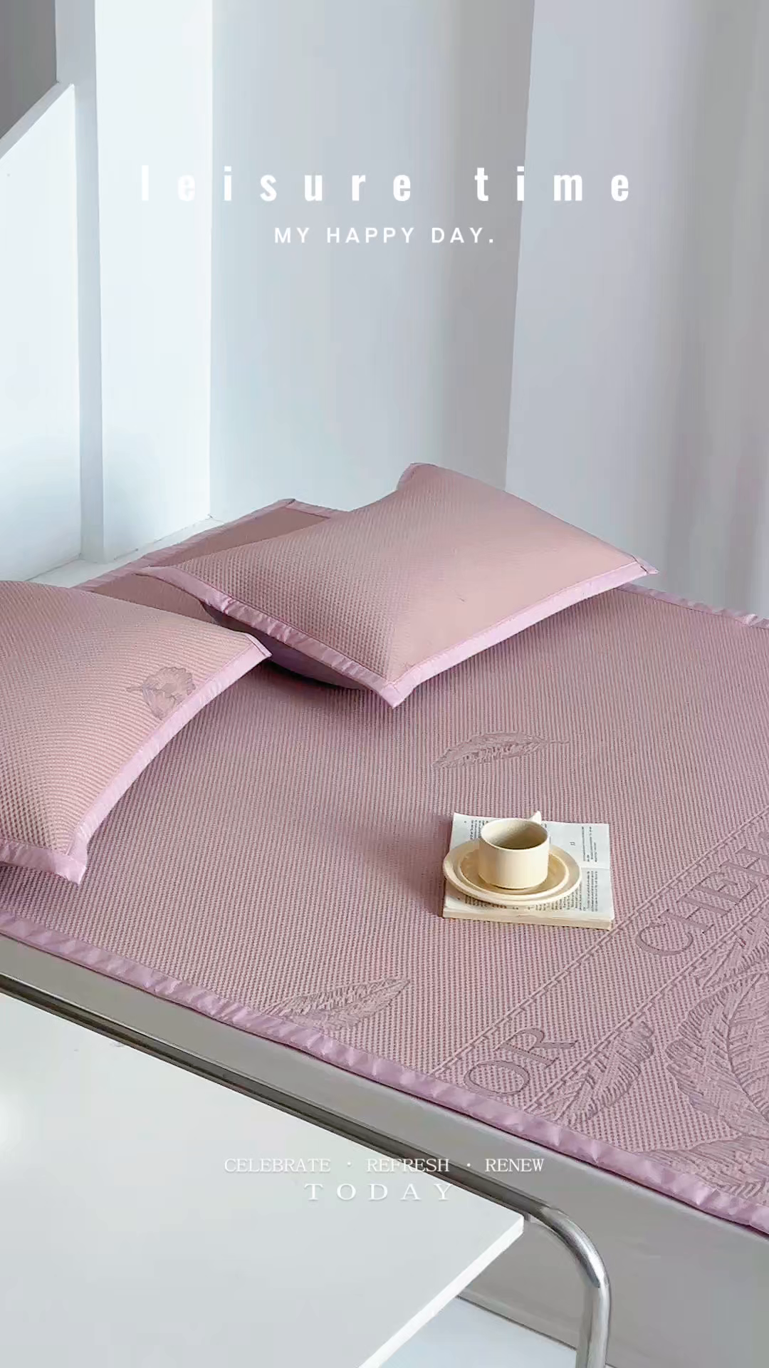 91家纺网 家纺一手货源 找家纺 亿梵家居 2025新款PE中分子480克高克重冰豆豆席凉豆豆席凉感凉席 莫里斯-豆沙