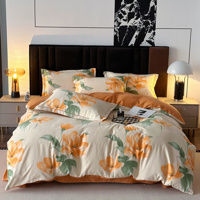 （总）曲之慕 2025直播爆款纯棉磨毛 高克重加厚全棉磨毛印花四件套