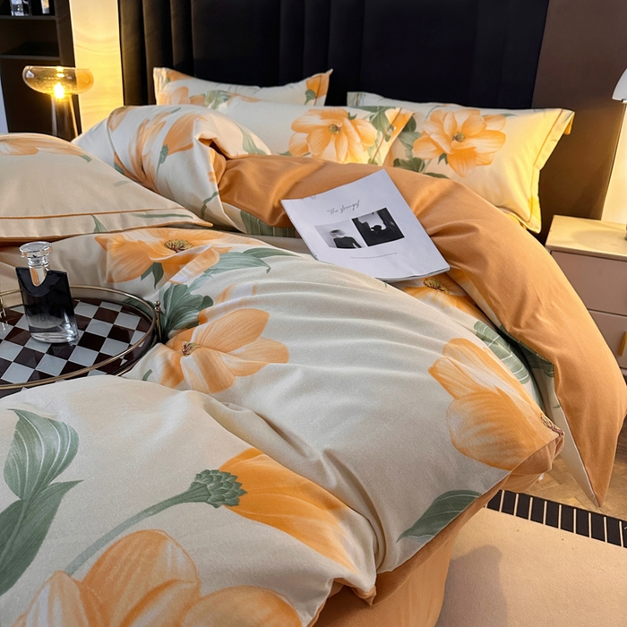 91家纺网 家纺一手货源 找家纺 （总）曲之慕 2025直播爆款纯棉磨毛 高克重加厚全棉磨毛印花四件套