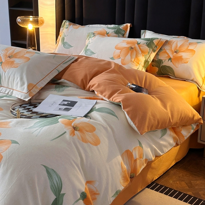 91家纺网 家纺一手货源 找家纺 （总）曲之慕 2025直播爆款纯棉磨毛 高克重加厚全棉磨毛印花四件套