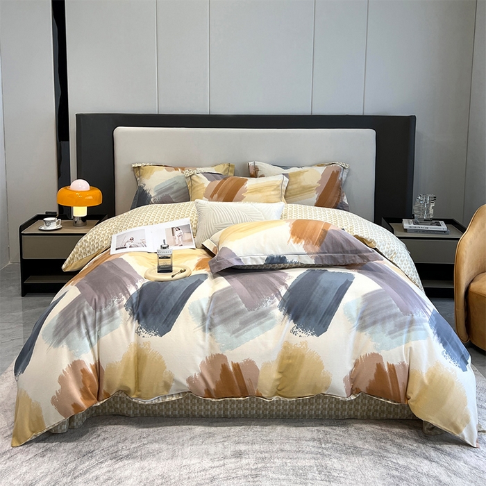 91家纺网 家纺一手货源 找家纺 曲之慕 2025直播爆款纯棉磨毛 高克重加厚全棉磨毛印花四件套 撒贝