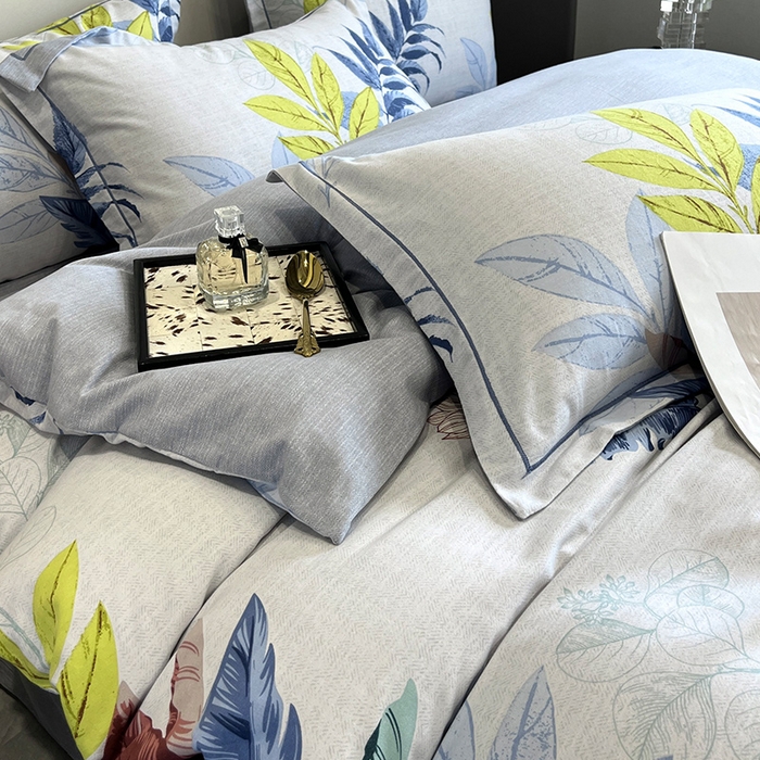 91家纺网 家纺一手货源 找家纺 曲之慕 2025直播爆款纯棉磨毛 高克重加厚全棉磨毛印花四件套 晨风微扬