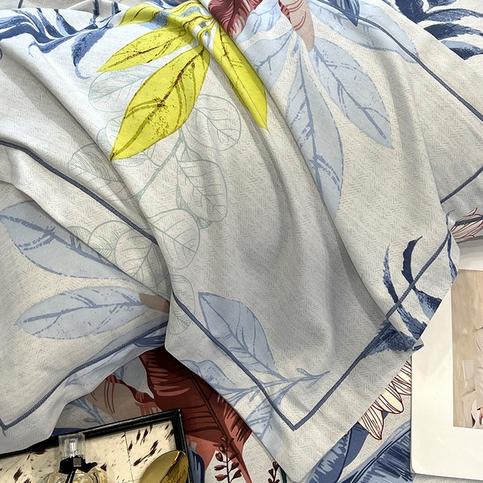 91家纺网 家纺一手货源 找家纺 曲之慕 2025直播爆款纯棉磨毛 高克重加厚全棉磨毛印花四件套 晨风微扬