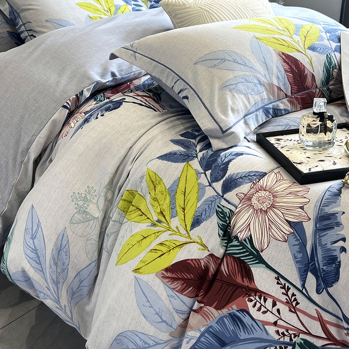 91家纺网 家纺一手货源 找家纺 曲之慕 2025直播爆款纯棉磨毛 高克重加厚全棉磨毛印花四件套 晨风微扬