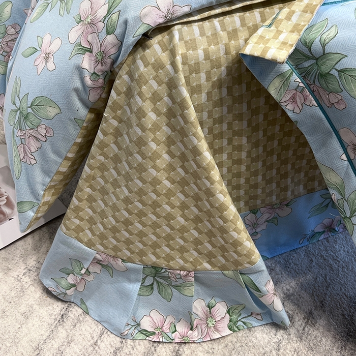 91家纺网 家纺一手货源 找家纺 曲之慕 2025直播爆款纯棉磨毛 高克重加厚全棉磨毛印花四件套 佳期如梦