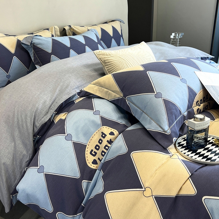 91家纺网 家纺一手货源 找家纺 曲之慕 2025直播爆款纯棉磨毛 高克重加厚全棉磨毛印花四件套 凌志