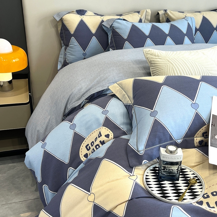 91家纺网 家纺一手货源 找家纺 曲之慕 2025直播爆款纯棉磨毛 高克重加厚全棉磨毛印花四件套 凌志