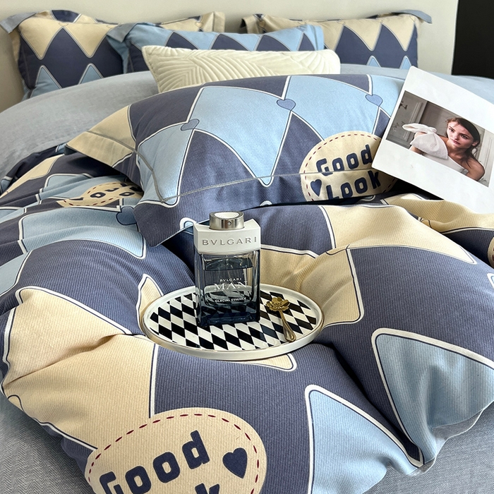 91家纺网 家纺一手货源 找家纺 曲之慕 2025直播爆款纯棉磨毛 高克重加厚全棉磨毛印花四件套 凌志