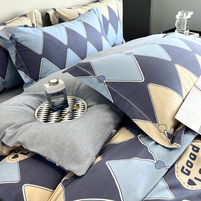 91家纺网 家纺一手货源 找家纺 曲之慕 2025直播爆款纯棉磨毛 高克重加厚全棉磨毛印花四件套 凌志