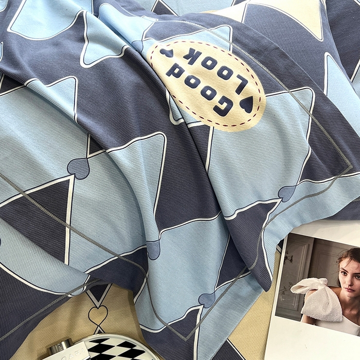 91家纺网 家纺一手货源 找家纺 曲之慕 2025直播爆款纯棉磨毛 高克重加厚全棉磨毛印花四件套 凌志