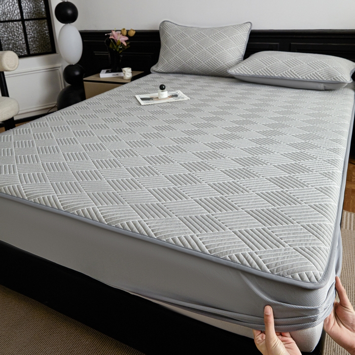 91家纺网 家纺一手货源 找家纺 （总）欧邦 2025新款外贸热销加厚菱形Pe中分子凉感豆豆软席