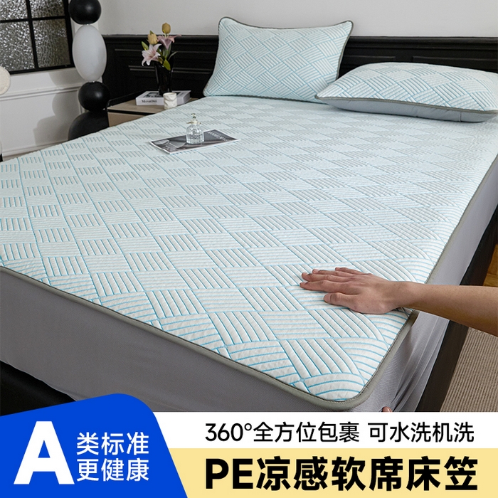 91家纺网 家纺一手货源 找家纺 （总）欧邦 2025新款外贸热销加厚菱形Pe中分子凉感豆豆软席