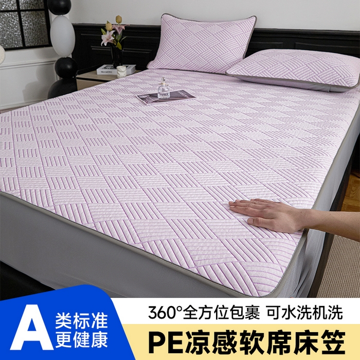 91家纺网 家纺一手货源 找家纺 （总）欧邦 2025新款外贸热销加厚菱形Pe中分子凉感豆豆软席