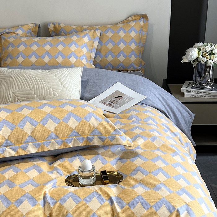 91家纺网 家纺一手货源 找家纺 曲之慕 2025直播爆款纯棉磨毛 高克重加厚全棉磨毛印花四件套 威登