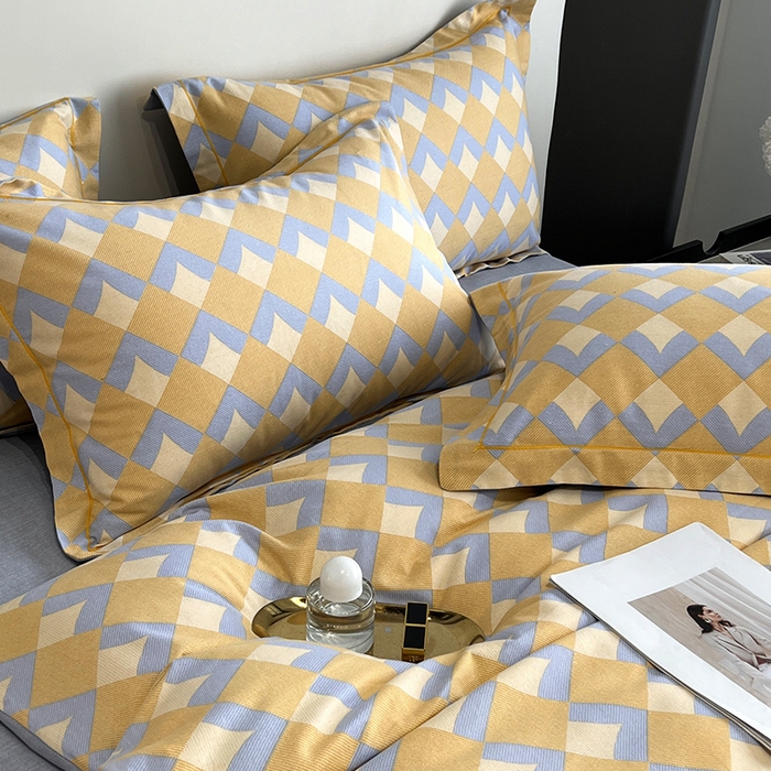 91家纺网 家纺一手货源 找家纺 曲之慕 2025直播爆款纯棉磨毛 高克重加厚全棉磨毛印花四件套 威登