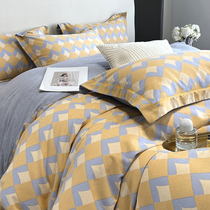 91家纺网 家纺一手货源 找家纺 曲之慕 2025直播爆款纯棉磨毛 高克重加厚全棉磨毛印花四件套 威登