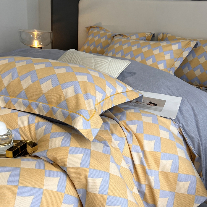 91家纺网 家纺一手货源 找家纺 曲之慕 2025直播爆款纯棉磨毛 高克重加厚全棉磨毛印花四件套 威登