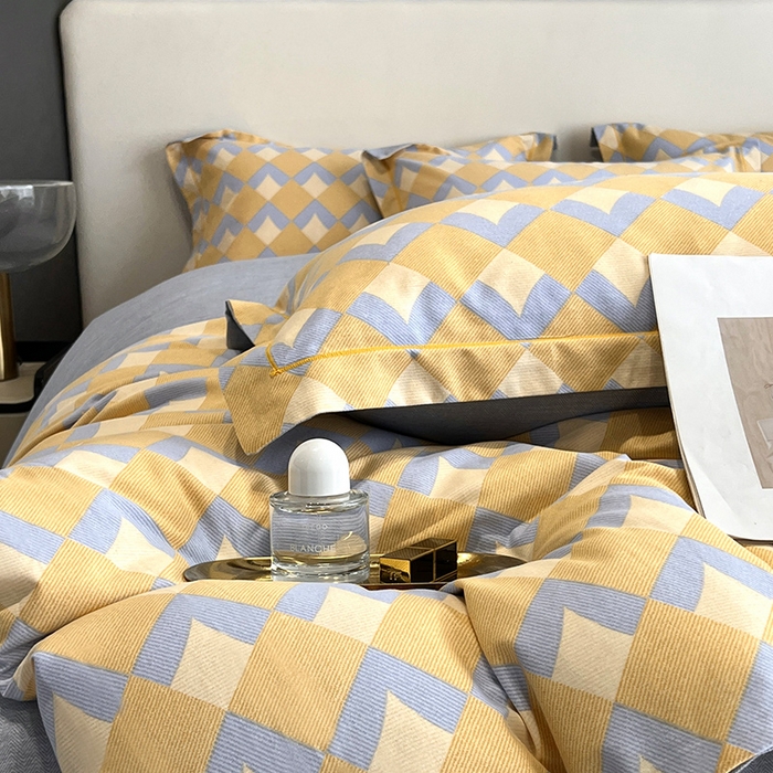 91家纺网 家纺一手货源 找家纺 曲之慕 2025直播爆款纯棉磨毛 高克重加厚全棉磨毛印花四件套 威登