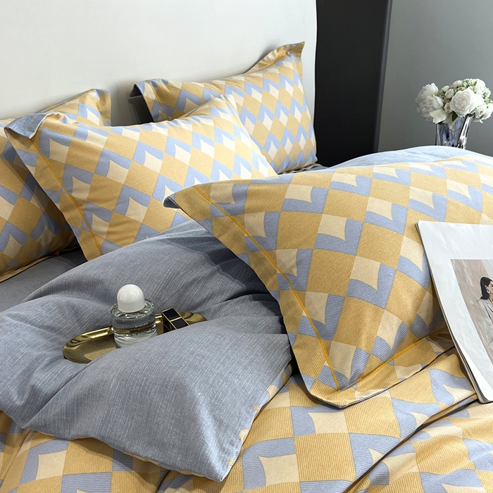 91家纺网 家纺一手货源 找家纺 曲之慕 2025直播爆款纯棉磨毛 高克重加厚全棉磨毛印花四件套 威登