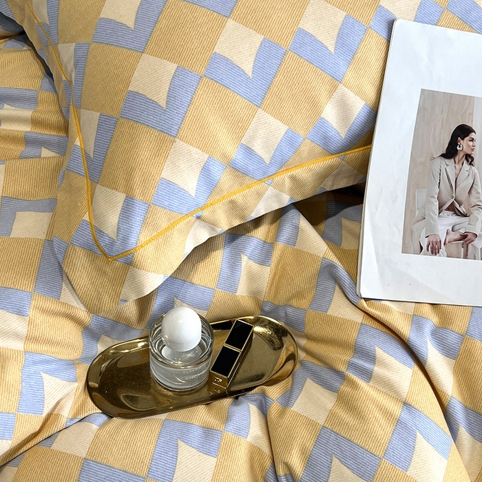 91家纺网 家纺一手货源 找家纺 曲之慕 2025直播爆款纯棉磨毛 高克重加厚全棉磨毛印花四件套 威登