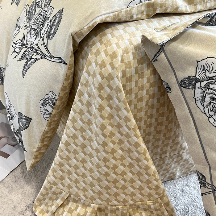 91家纺网 家纺一手货源 找家纺 曲之慕 2025直播爆款纯棉磨毛 高克重加厚全棉磨毛印花四件套 庄园