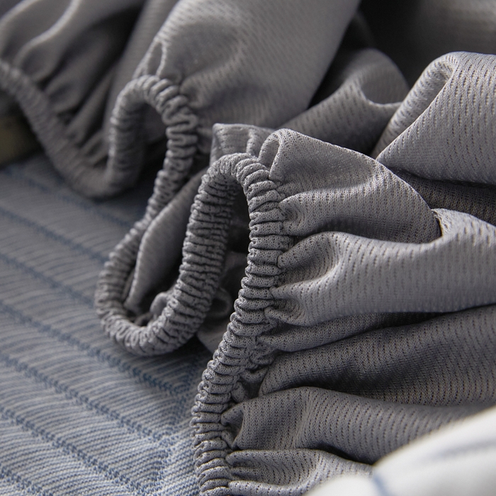 91家纺网 家纺一手货源 找家纺 欧邦 2025新款外贸热销加厚菱形Pe中分子凉感豆豆软席 菱形-灰 床笠款